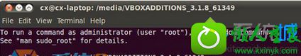 输入:cd /media/ VBoxAddiTions_3.1.8_61349 win10系统VirtualBox虚拟机的Ubuntu无法使用复制粘贴的解决方法