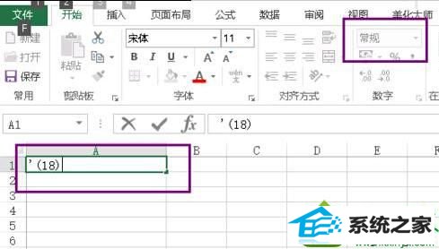 输入“‘(18)&rdquo win10系统在Excel表格中输入括号变成负号的解决方法
